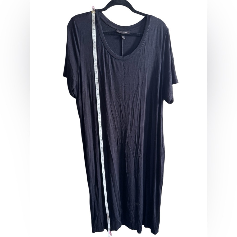 Lane Bryant Black T-Shirt Dress 22/24 Short Sleeve with Pockets - Picture 7 of 8
